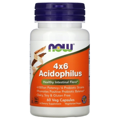 Специальный препарат NOW 4x6 Acidophilus  60 капсул