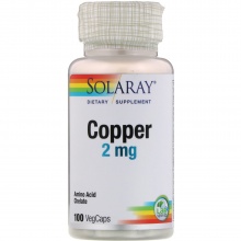 Витамины Solaray Copper медь 2 mg 100 капсул