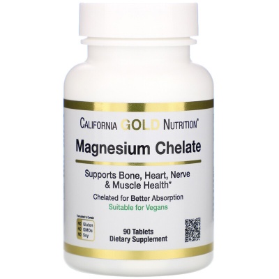  California Gold Nutrition Magnesium Chelate 90 