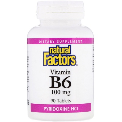 Витамины Natural Factors Витамин B6 100 mg 90 таблеток